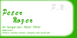 peter mozer business card